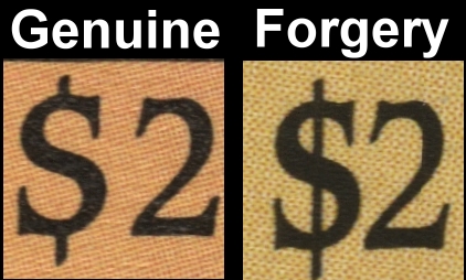Saint Vincent Union Island 1985 Butterflies Forgery with Genuine Dollar Sign Comparison Saint Vincent Union Island 1985 Butterflies Forgery with Genuine Dollar Sign Comparison
